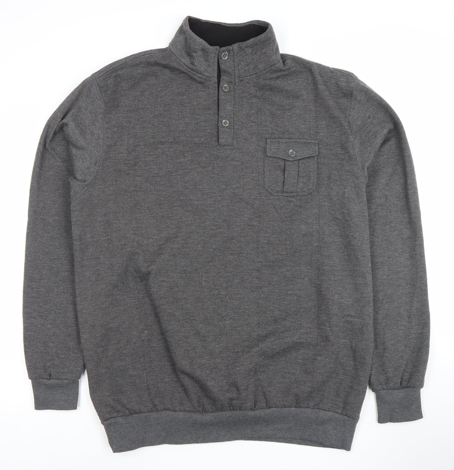 Mens UK Size 2XL J.J. Willis Grey Henley Sweatshirt