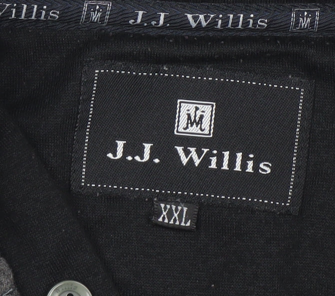 Mens UK Size 2XL J.J. Willis Grey Henley Sweatshirt