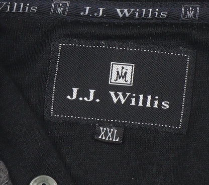 Mens UK Size 2XL J.J. Willis Grey Henley Sweatshirt