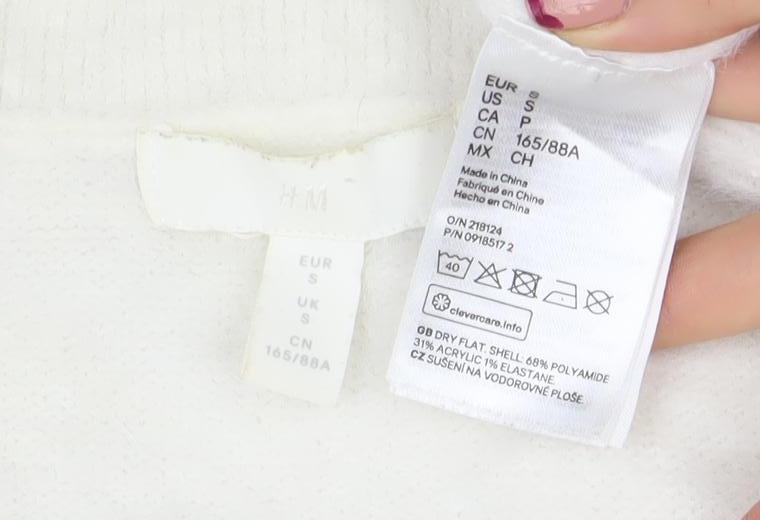 Womens UK Size S H&M White Pullover Jumper