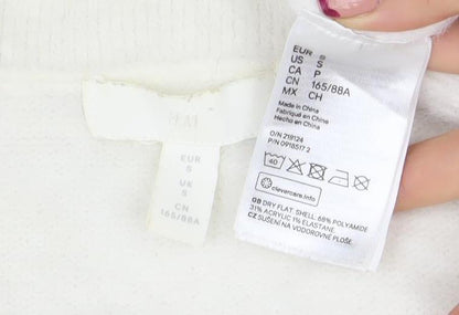 Womens UK Size S H&M White Pullover Jumper