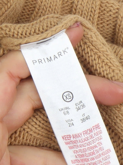 Womens UK Size XS Primark Beige Pullover Jumper