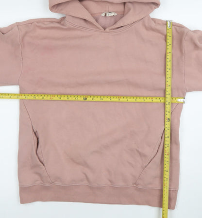 H&M Women’s Pink Pullover Hoodie Size 8 Cotton Blend Casual