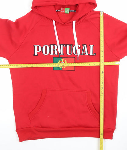 Mens UK Size L Força Portugal Red Pullover Hoodie