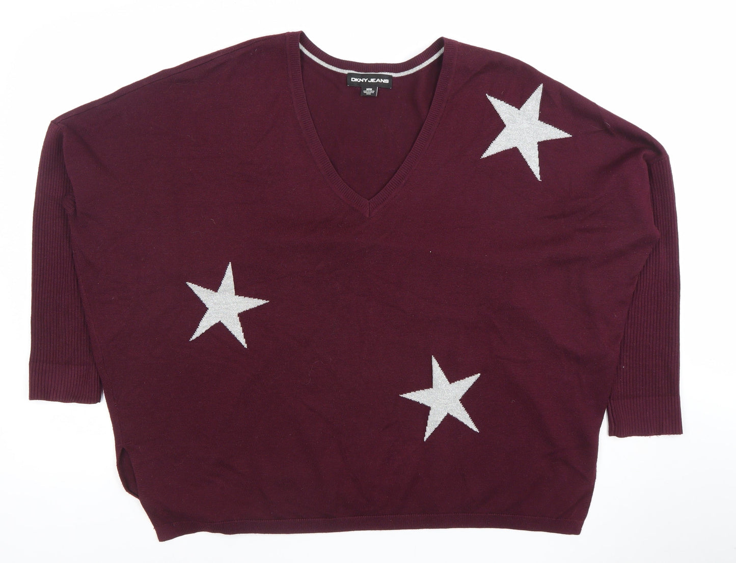 Womens UK Size M DKNY JEANS Red Pullover Jumper