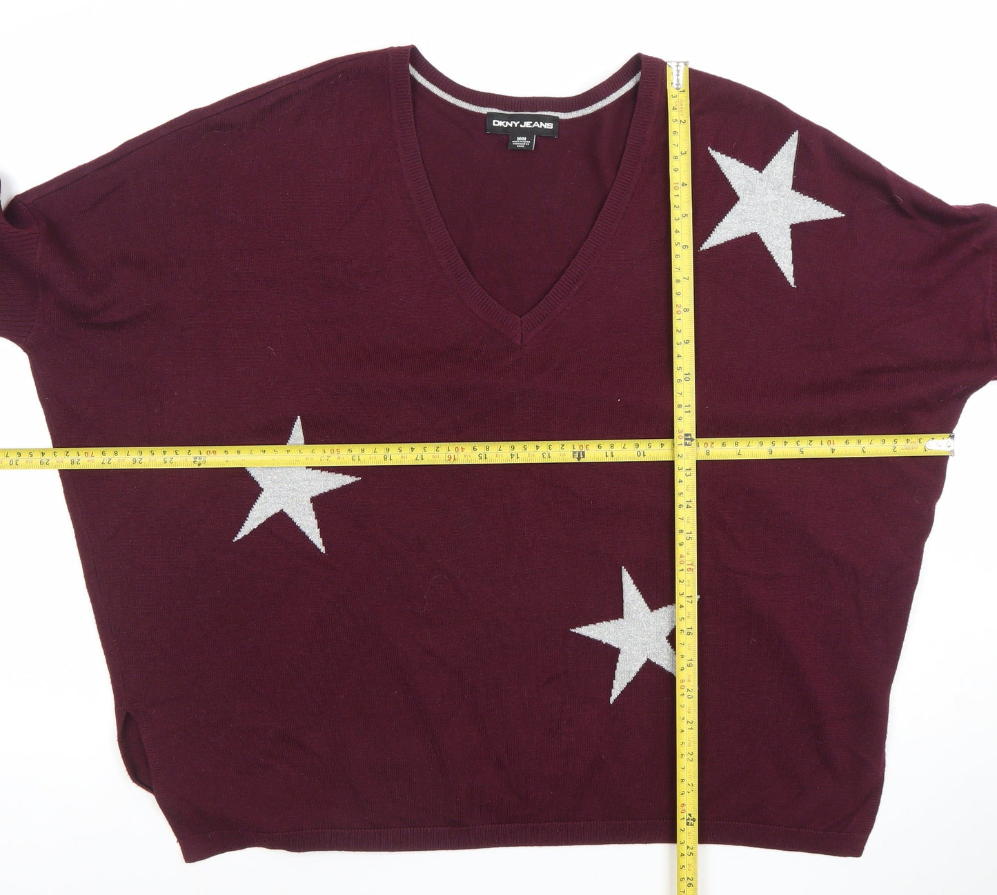 Womens UK Size M DKNY JEANS Red Pullover Jumper