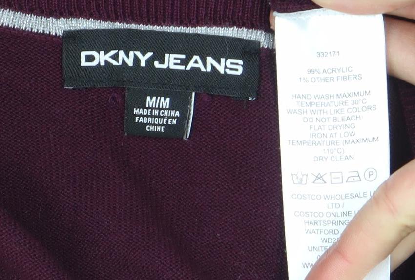 Womens UK Size M DKNY JEANS Red Pullover Jumper