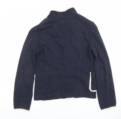 Mango Women Blue Regular Fit Two-Button Blazer Jacket M