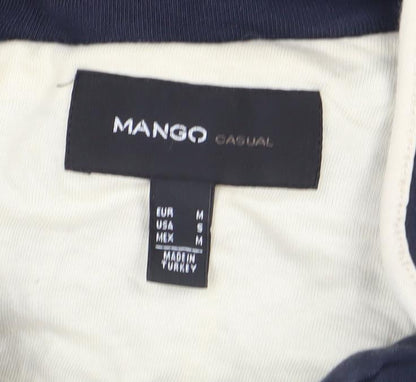 Mango Women Blue Regular Fit Two-Button Blazer Jacket M