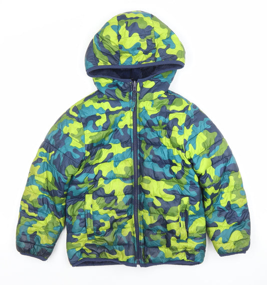 Boys UK Size 6-7 Years Lands' End Multicoloured Puffer Jacket