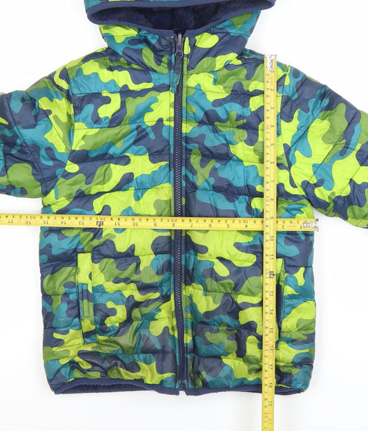 Boys UK Size 6-7 Years Lands' End Multicoloured Puffer Jacket