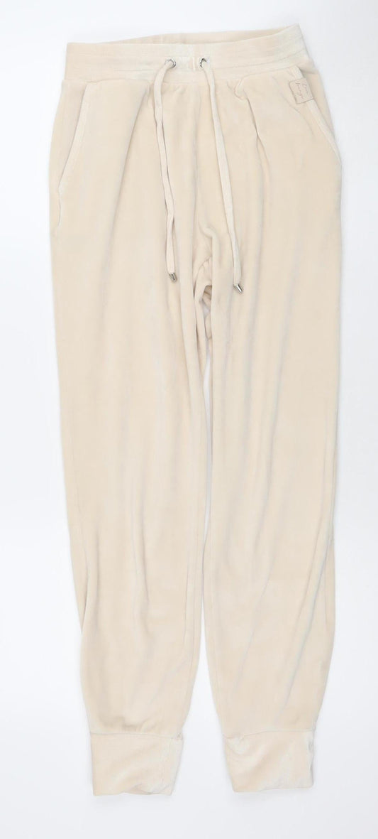 George Women’s Beige Velour Jogger Trousers Size 4-6