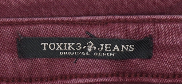 Womens UK Size 12 Toxik3 Slim Fit Skinny Red Jeans