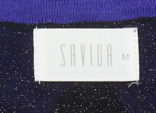 Womens UK Size 12 Savida Blue Cardigan Jumper