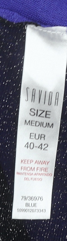 Womens UK Size 12 Savida Blue Cardigan Jumper