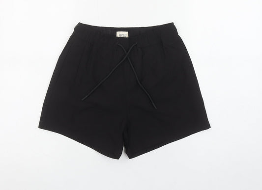 River Island Women Black 2XS Bermuda Poolside Drawstring Shorts