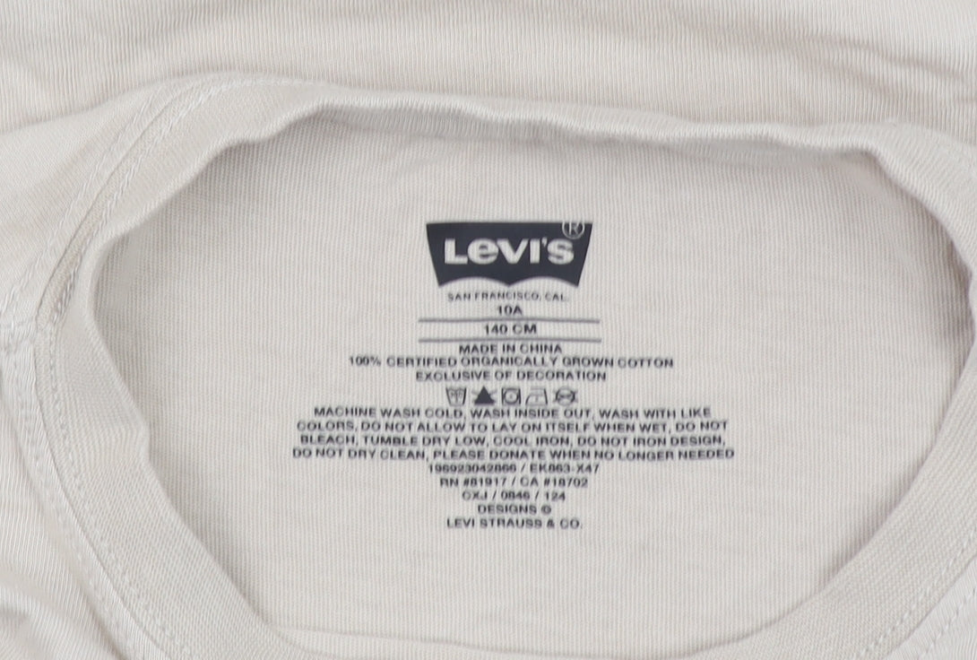 Boys UK Size 10 Years Levi's Beige Basic T-Shirt