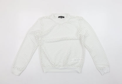 Womens UK Size 12 Belleza White Jersey T-Shirt