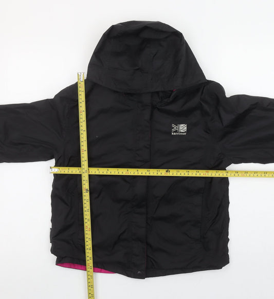 Karrimor Girls Black Waterproof Hooded Rain Coat Jacket 9-10 Years
