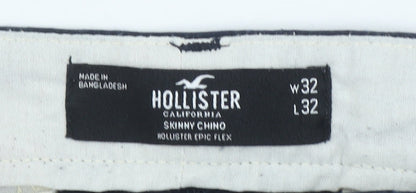Hollister Men's Blue Skinny Chino Trousers W32 L32 Slim Fit