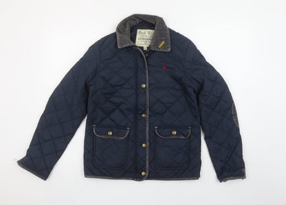 Womens UK Size 8 Jack Wills Blue Quilted Coat