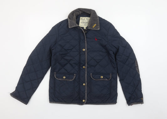 Womens UK Size 8 Jack Wills Blue Quilted Coat