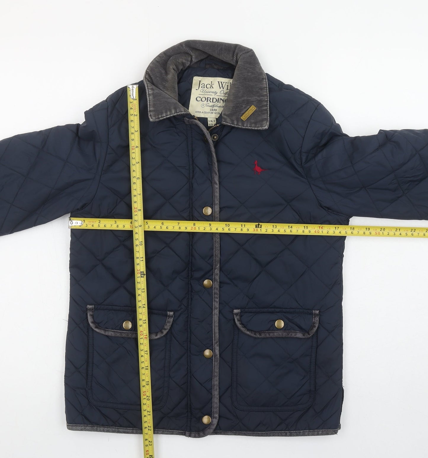 Womens UK Size 8 Jack Wills Blue Quilted Coat
