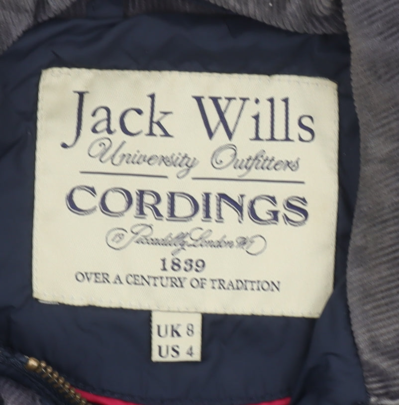 Womens UK Size 8 Jack Wills Blue Quilted Coat