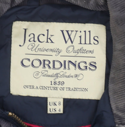 Womens UK Size 8 Jack Wills Blue Quilted Coat