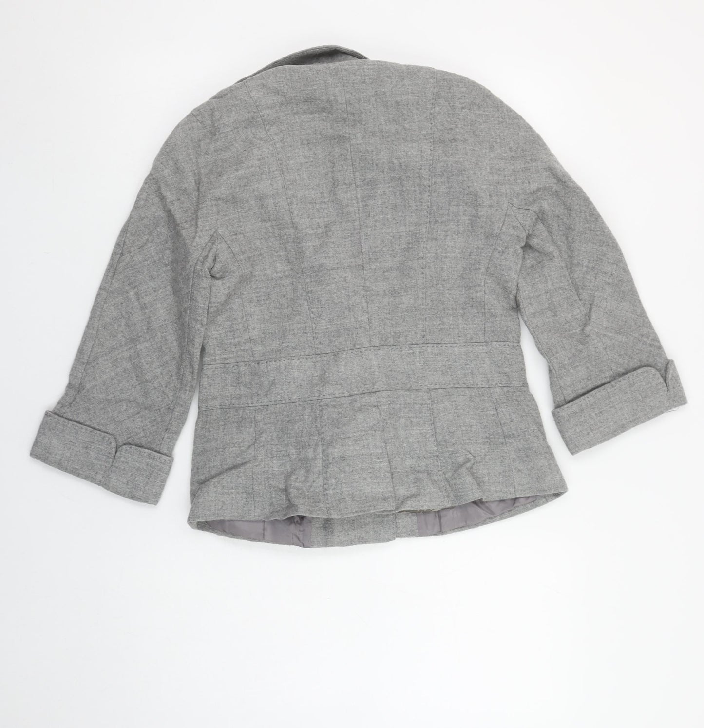 Whistles Womens Grey Wool Belted Blazer Jacket UK 12