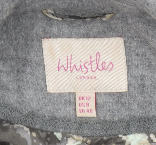 Whistles Womens Grey Wool Belted Blazer Jacket UK 12