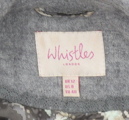 Whistles Womens Grey Wool Belted Blazer Jacket UK 12