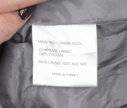 Whistles Womens Grey Wool Belted Blazer Jacket UK 12