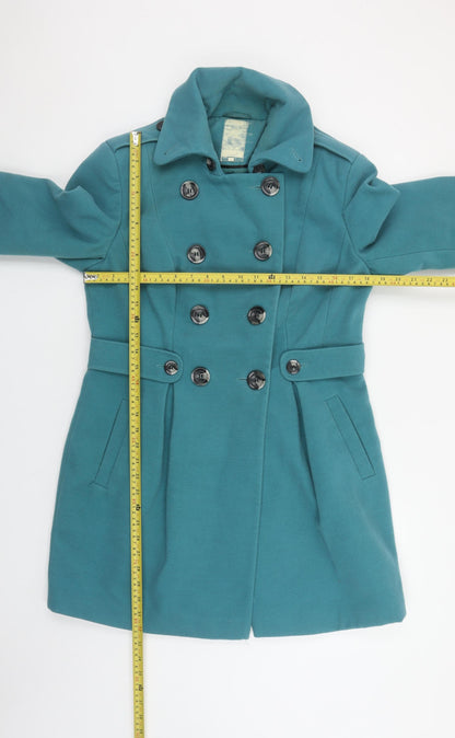 Womens UK Size 14 NEXT Green Pea Coat