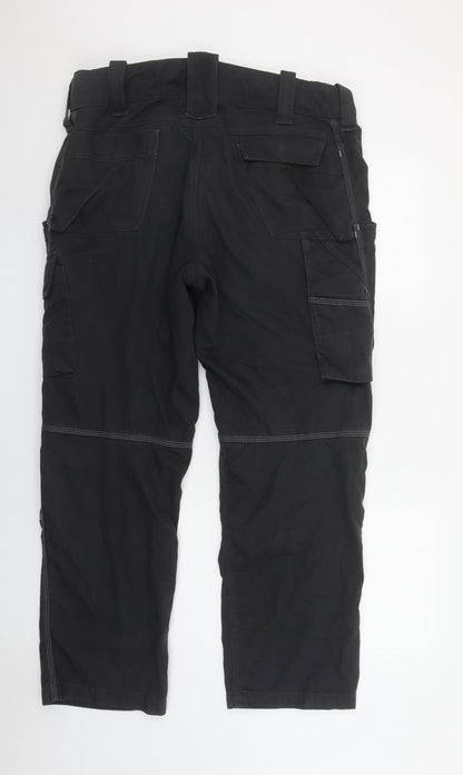 Strauss Men's Black Cargo Workwear Trousers Size 28 Regular Fit