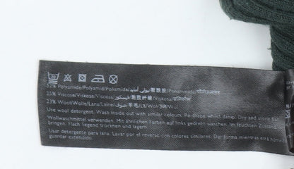 Jack Wills Women's Green Ribbed Bodycon Knit Dress Size 12