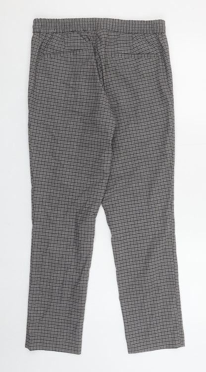 River Island Men’s Grey Check Slim Jogger Trousers Size S (32x30)