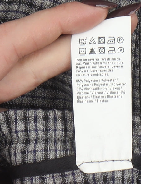 River Island Men’s Grey Check Slim Jogger Trousers Size S (32x30)