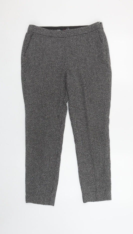 Tu Women Grey Slim Fit Stretch Work Trousers Size 10