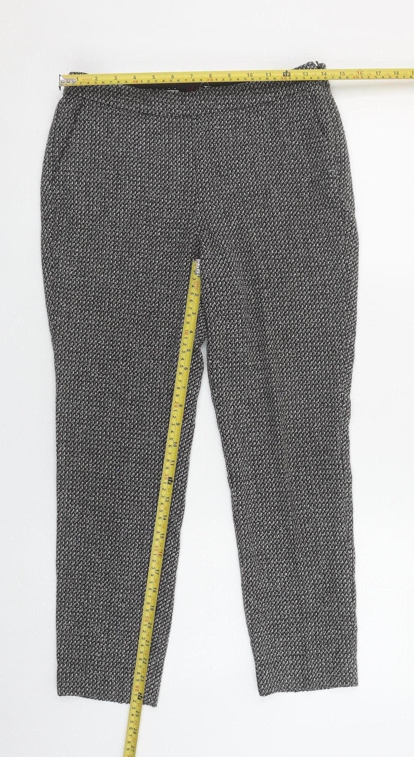 Tu Women Grey Slim Fit Stretch Work Trousers Size 10