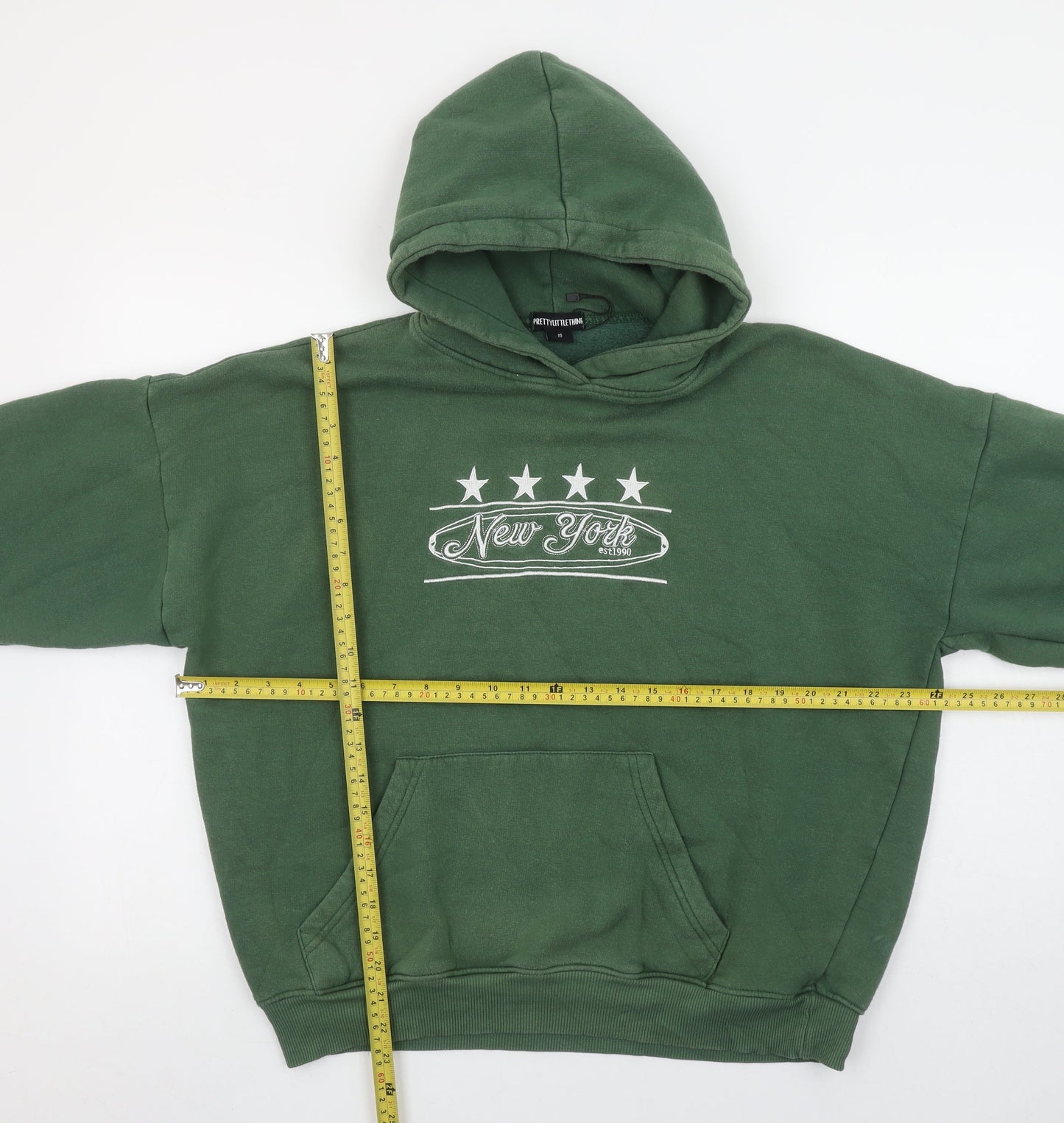 Womens UK Size M PRETTYLITTLETHING Green Pullover Hoodie