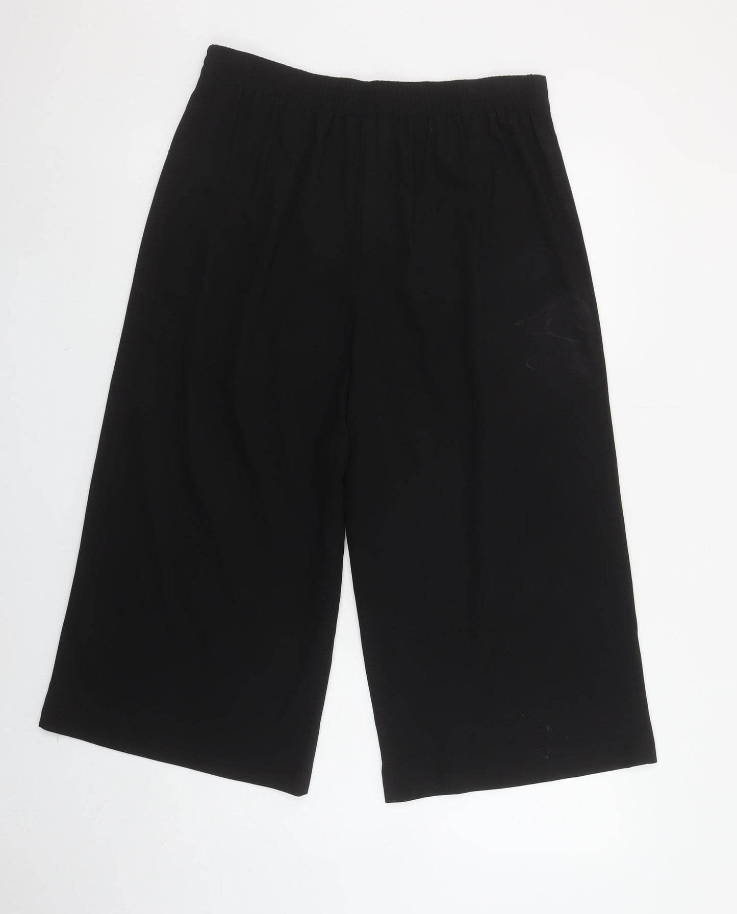 George Womens Black Wide-Leg Cropped Trousers Size 12