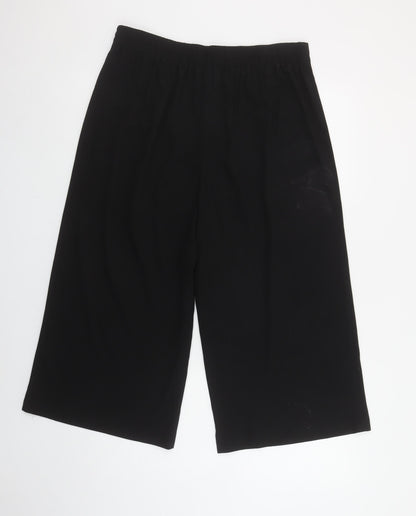 George Womens Black Wide-Leg Cropped Trousers Size 12