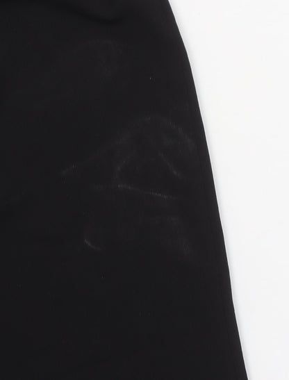 George Womens Black Wide-Leg Cropped Trousers Size 12