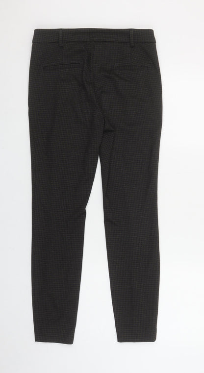 Next Women Brown Check Tailored Slim Tapered Trousers Size 6