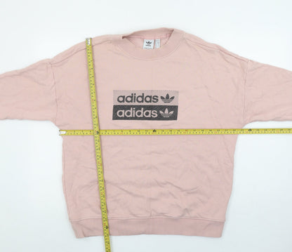 Womens UK Size 14 adidas Pink Pullover Sweatshirt