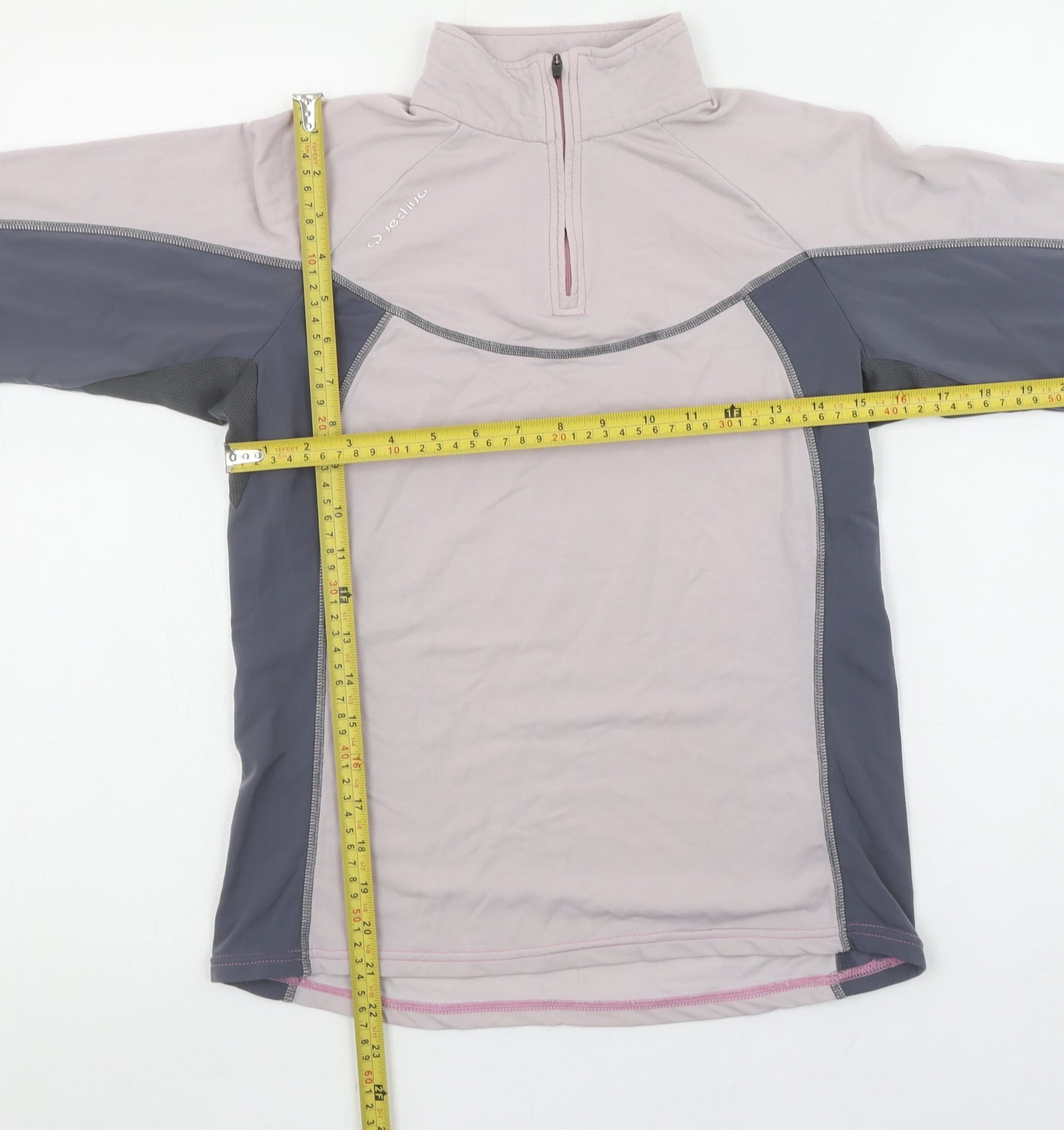 Quechua Women Beige 1/4 Zip Long Sleeve Hiking Top Size 8