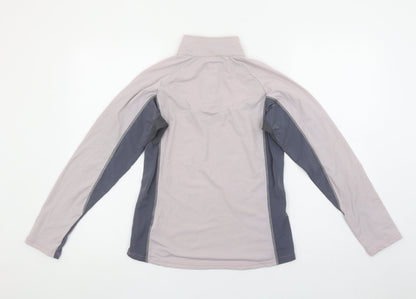Quechua Women Beige 1/4 Zip Long Sleeve Hiking Top Size 8