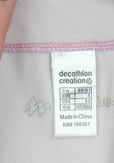 Quechua Women Beige 1/4 Zip Long Sleeve Hiking Top Size 8