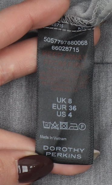 Womens UK Size 8 Dorothy Perkins Slim Fit Business Formal Workwear Grey Trousers